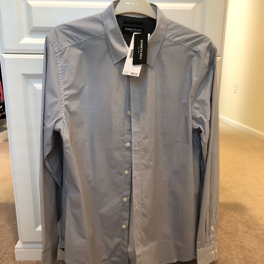 Kenneth Cole Diamond Print Shirt NWT